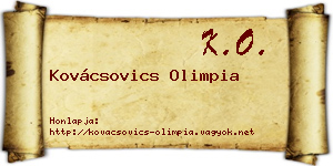 Kovácsovics Olimpia névjegykártya