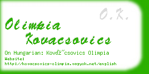 olimpia kovacsovics business card